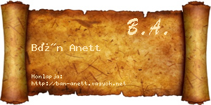 Bán Anett névjegykártya